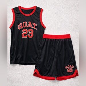 Black and Red GOAT 23 Men's Jersey Set NWT